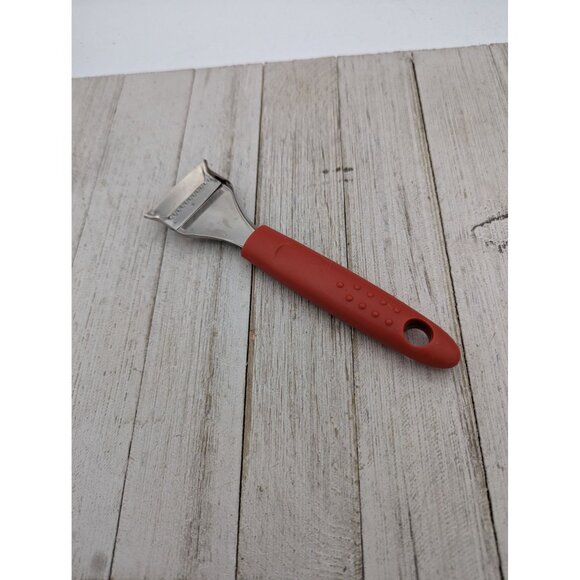 Multipurpose Food Garnishing Tool 6 3/4" Red Handle Melon Chocolate - Picture 4 of 6